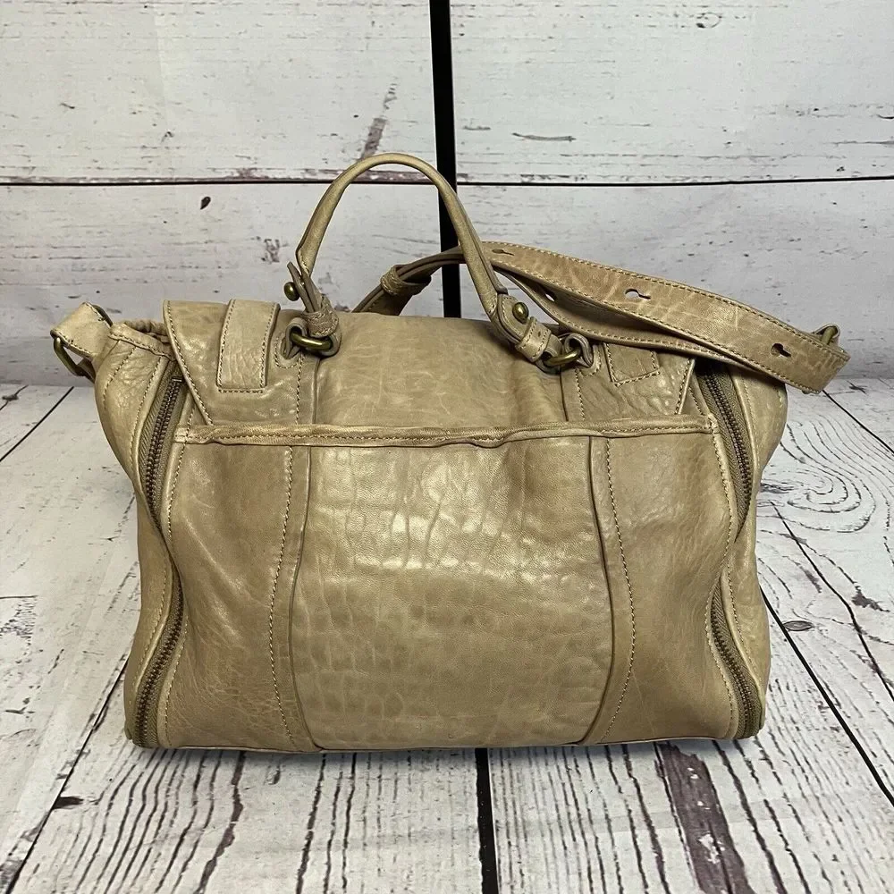 Olivia Harris Handbag by Joy‎ Fryson Taupe Grey Leather Messenger Aged